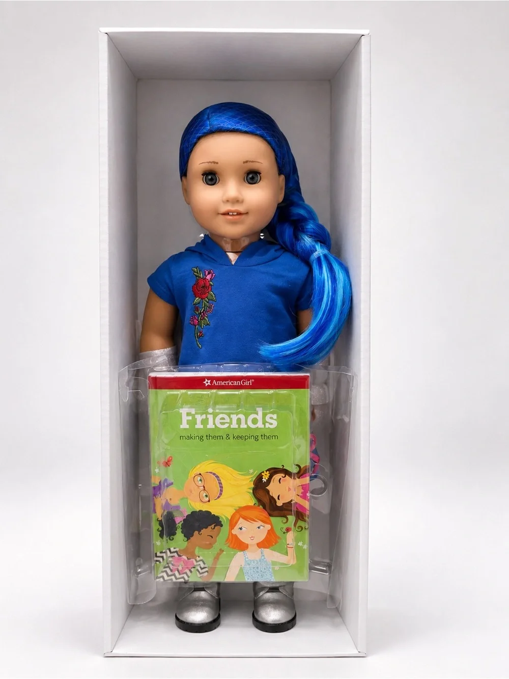 Blue 'Born to Shine' Doll Outfit with Metallic Boots